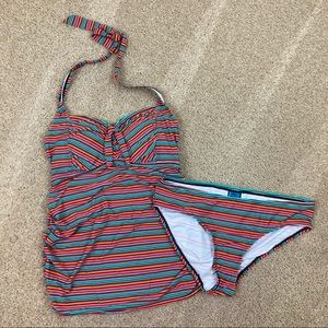 Beach Bump Striped 2 Piece Maternity Tankini